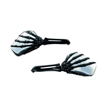cafe 4 racer - Kuryakyn, Skeleton-hand mirror set. Black hand, chrome head - KURYAKYN Standard mirrors 