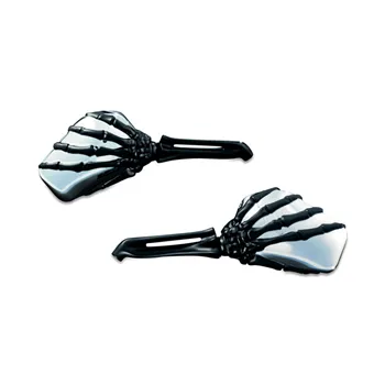 cafe 4 racer - Kuryakyn, Skeleton-hand mirror set. Black hand, chrome head - KURYAKYN Standard mirrors 