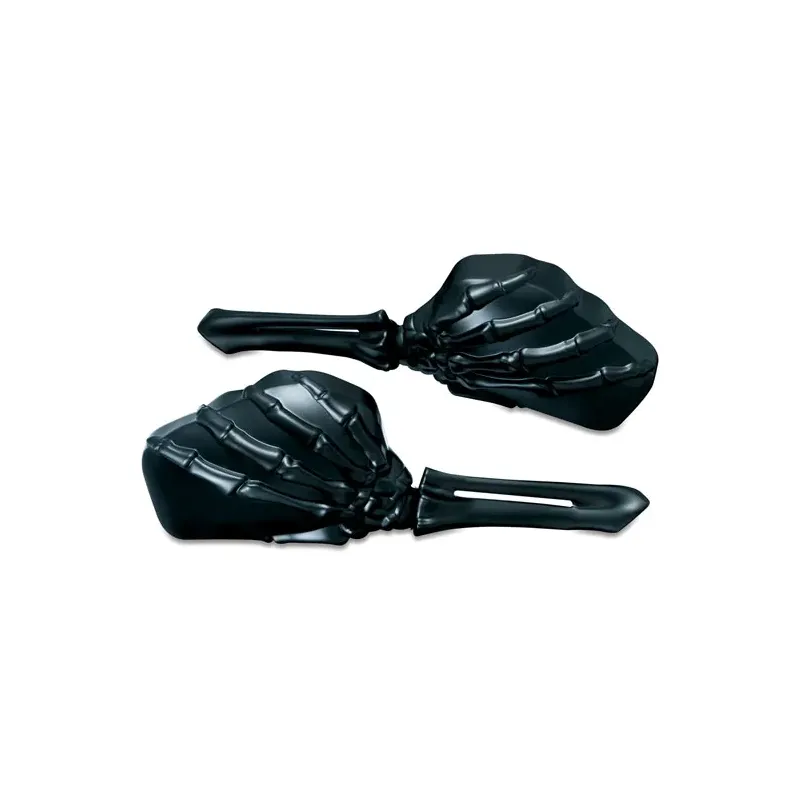 Kuryakyn, Skeleton-hand mirror set. Black hand, black head