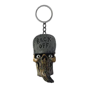 cafe 4 racer - Lethal Threat, key chain Back Off Skull Head - LETHAL THREAT Key Chain 
