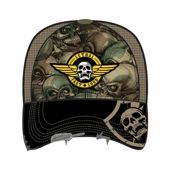 cafe 4 racer - LT, MENS TRUCKER HAT ARMY SKULL CAMO - LETHAL THREAT Caps 