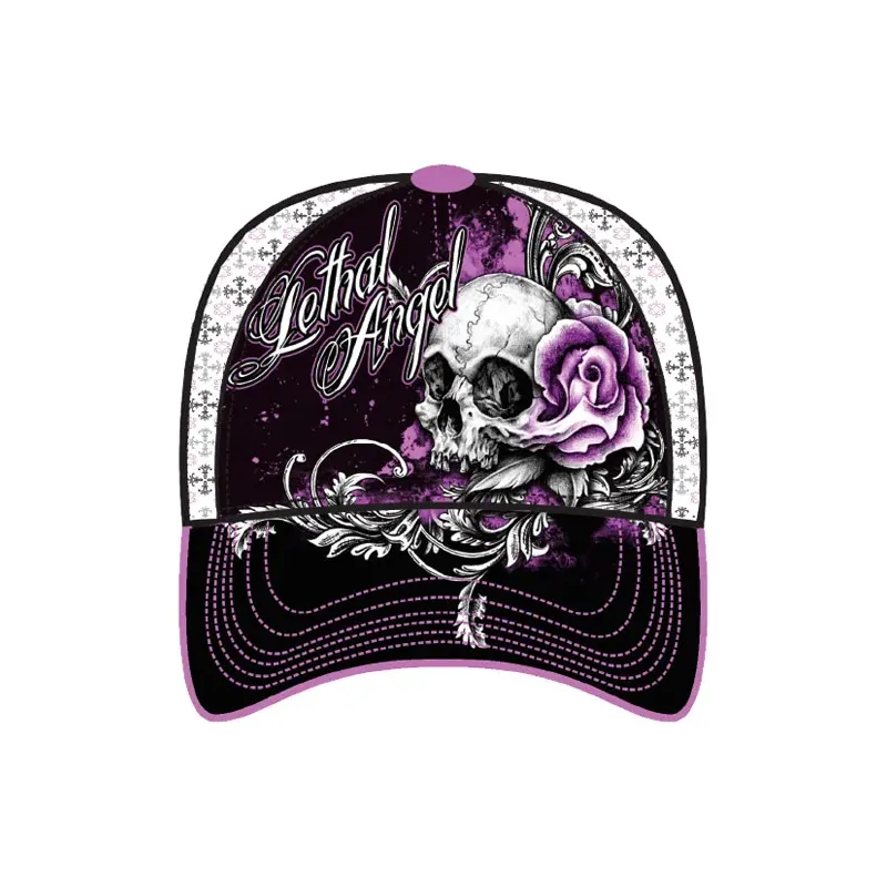 cafe 4 racer - Lethal Threat, Floral skull rose cap - LETHAL THREAT Caps 