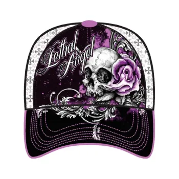 cafe 4 racer - Lethal Threat, Floral skull rose cap - LETHAL THREAT Caps 