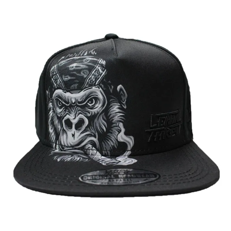 cafe 4 racer - LT Gorilla Cigar cap with flat bill black - LETHAL THREAT Caps 