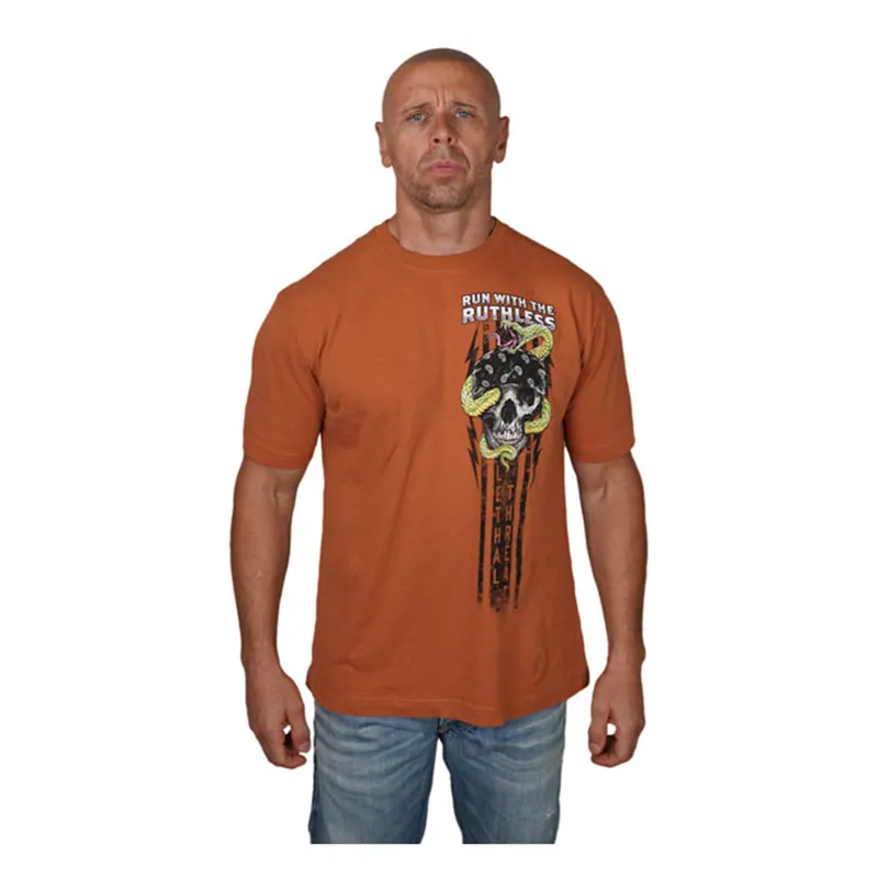 cafe 4 racer - Lethal Threat Run with the Ruthless T-shirt orange - LETHAL THREAT T-Shirts 