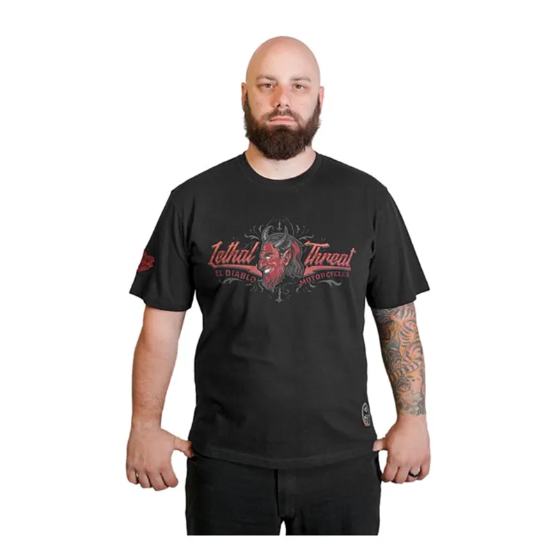 cafe 4 racer - Lethal Threat El Diablo tričko černé - LETHAL THREAT Tričká 