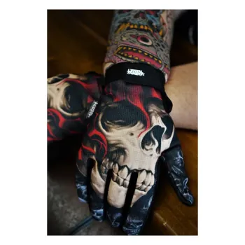 cafe 4 racer - Lethal Threat Reaper gloves black graphic - LETHAL THREAT Gloves 