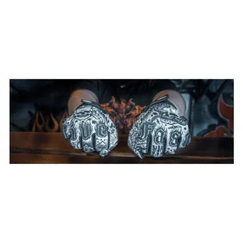 cafe 4 racer - Lethal Threat Tattoo gloves black white - LETHAL THREAT Gloves 