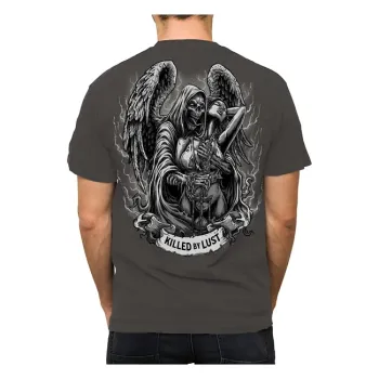 cafe 4 racer - Lethal Threat Killed by Lust T-shirt - LETHAL THREAT T-Shirts 
