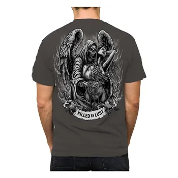 cafe 4 racer - Lethal Threat Killed by Lust T-shirt - LETHAL THREAT T-Shirts 
