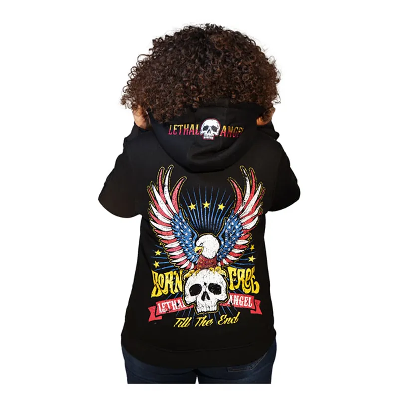 cafe 4 racer - Mikina s kapucňou Lethal Angel Born Free - LETHAL THREAT Mikiny s kapucňou 