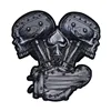 cafe 4 racer - Metalová náplasť Lethal Threat a Meyhem V-Twin Skull  - LETHAL THREAT Nášivky 