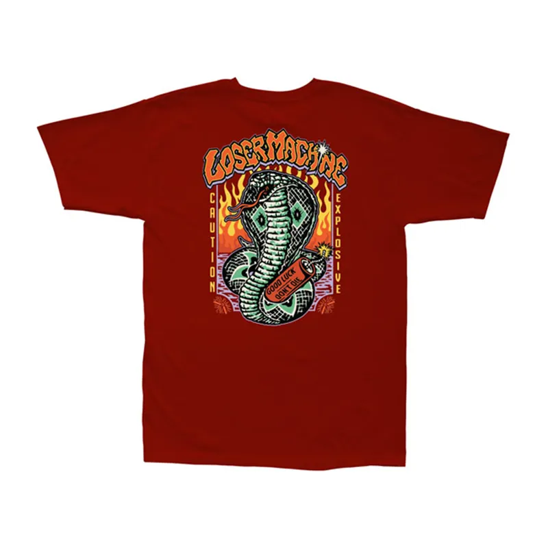 cafe 4 racer - Loser Machine Venom t-shirt cardinal - Loser Machine Company T-Shirts 