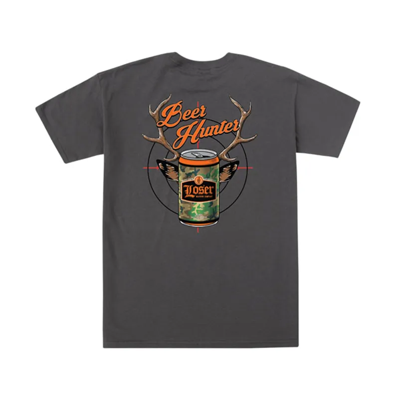 cafe 4 racer - Loser Machine Beer Hunter t-shirt charcoal - Loser Machine Company T-Shirts 