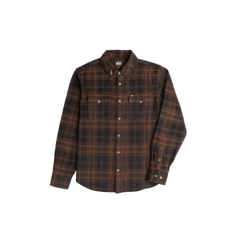 cafe 4 racer - Loser Machine Geary shirt black/brown - Loser Machine Company Shirts 