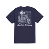 cafe 4 racer - Loser Machine Fence line t-shirt navy - Loser Machine Company T-Shirts 