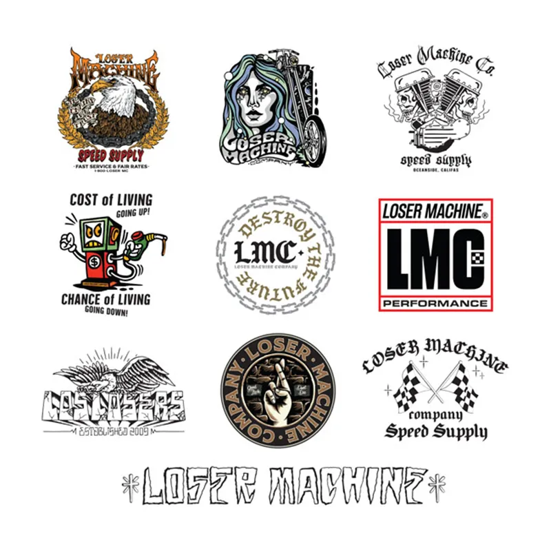 cafe 4 racer - Loser Machine LMC stickers pack x - Loser Machine Company Stickers 