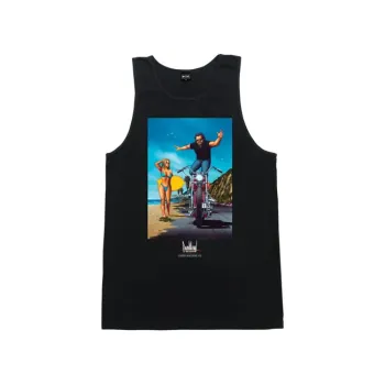 cafe 4 racer - Loser Machine x Mooneyes Race track t-shirt black - Loser Machine Company T-Shirts 