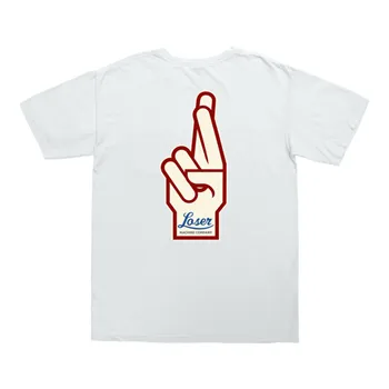 cafe 4 racer - Loser Machine Oil lines pocket t-shirt white - Loser Machine Company T-Shirts 