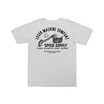 cafe 4 racer - Loser Machine Long Roads t-shirt white - Loser Machine Company T-Shirts 