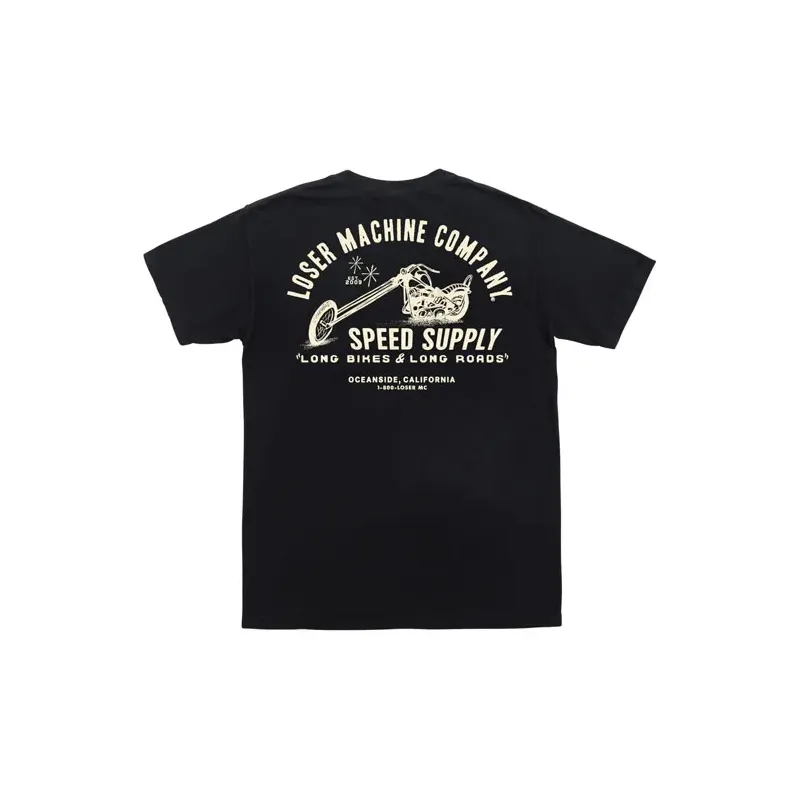 cafe 4 racer - Loser Machine Long Roads t-shirt black - Loser Machine Company T-Shirts 