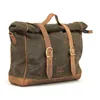 cafe 4 racer - Longride, ''Old Chopper'' waxed cotton saddlebag. Khaki, Royal Enfield: Interceptor 650 Royal - LONGRIDE Saddle & Sissy bags 