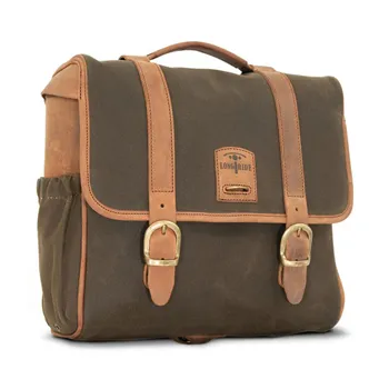 cafe 4 racer - Longride, ''Classic'' waxed cotton saddlebag. Khaki, Universal - LONGRIDE Saddle & Sissy bags 