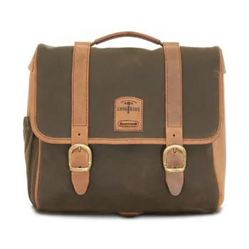 cafe 4 racer - Longride, ''Classic'' waxed cotton saddlebag. Khaki, Universal - LONGRIDE Saddle & Sissy bags 