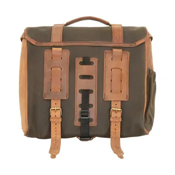 cafe 4 racer - Longride, ''Classic'' waxed cotton saddlebag. Khaki, Universal - LONGRIDE Saddle & Sissy bags 