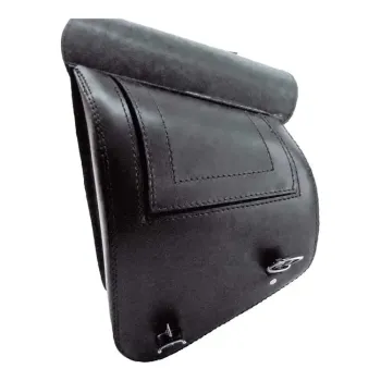 Longride, swingarm bag. Smooth, black leather, 84-17 Softail (NU)