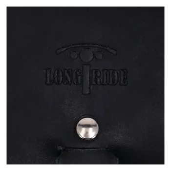 Longride, swingarm bag. Smooth, black leather, 84-17 Softail (NU)