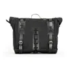 cafe 4 racer - Longride, ''Old Chopper'' waxed cotton saddlebag. Black, Royal Enfield: Interceptor 650 Royal - LONGRIDE Saddle & Sissy bags 