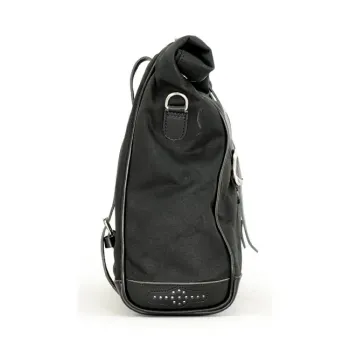 cafe 4 racer - Longride, ''Old Chopper'' waxed cotton saddlebag. Black, Royal Enfield: Interceptor 650 Royal - LONGRIDE Saddle & Sissy bags 
