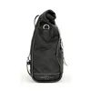 cafe 4 racer - Longride, ''Old Chopper'' waxed cotton saddlebag. Black, Royal Enfield: Interceptor 650 Royal - LONGRIDE Saddle & Sissy bags 