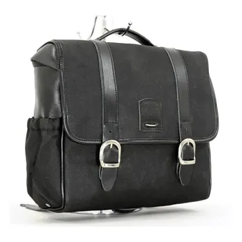 cafe 4 racer - Longride, ''Classic'''' waxed cotton saddlebag. Black, Universal - LONGRIDE Saddle & Sissy bags 