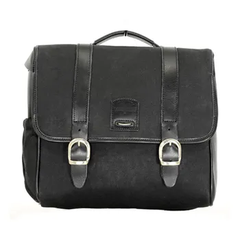 cafe 4 racer - Longride, ''Classic'''' waxed cotton saddlebag. Black, Universal - LONGRIDE Saddle & Sissy bags 