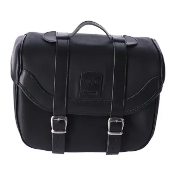 Longride, click-on Retro saddlebag waxed cotton. Black, Universal