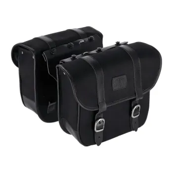 Longride, Throw over saddlebags waxed cotton. Black, Universal