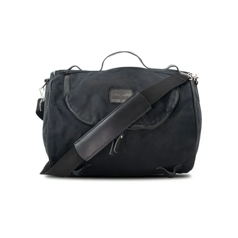 LongRide, roll bag waxed cotton narrow. Black, Universal