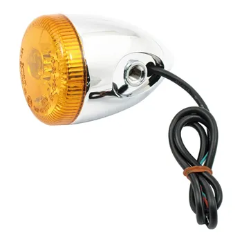 cafe 4 racer - 3-1 LED bullet taillight / turn signal combo. Chrome. Amber - MCS 3in1 