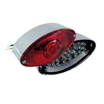 cafe 4 racer - Cateye LED taillight. Chrome. Red lens - MCS LED Rear lights 