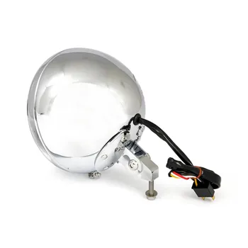 cafe 4 racer - 7" LED headlamp. Chrome - MCS Headlights bottom mount 