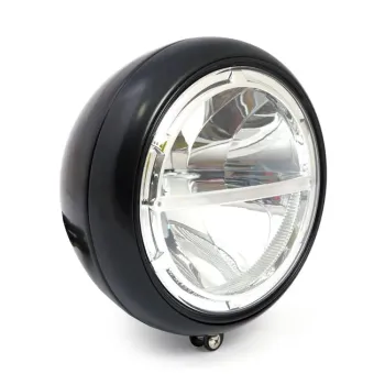 cafe 4 racer - SHIN YO reflektorová predná lampa, matná čierna - Shin Yo Predné svetlá so spodným úchytom 4251342943920