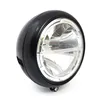 cafe 4 racer - 7" LED headlamp. Black - MCS Headlights bottom mount 