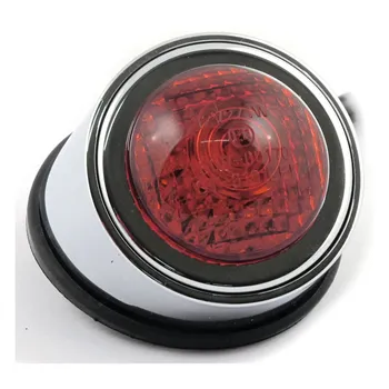 cafe 4 racer - Old school LED taillight, type 1. Chrome. Red lens - MCS LED Rear lights 