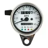 cafe 4 racer - LED mini speedo 2:1 mph. Chrome with white face plate - MCS Analog speedometers 