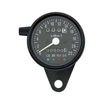 cafe 4 racer - LED mini speedo 2:1 kmh. Black with black face plate - MCS Analog speedometers 