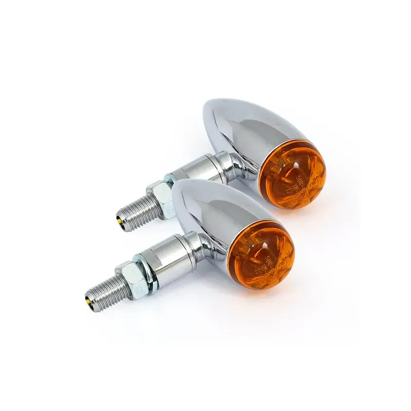 cafe 4 racer - MICRO BULLET LED TURN SIGNALS, CHROME - MCS Standard indicators 