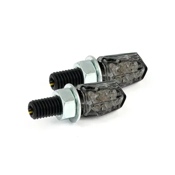cafe 4 racer - Tiny, LED turn signals. Black, smoke lens - MCS Standard indicators 