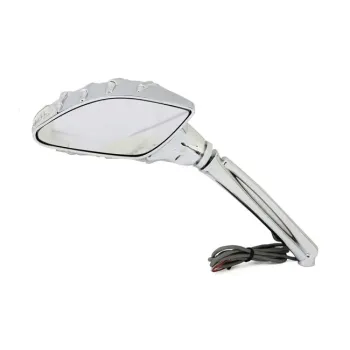 cafe 4 racer - Riptide tapered mirror set, long stem. Chrome - MCS Standard mirrors 